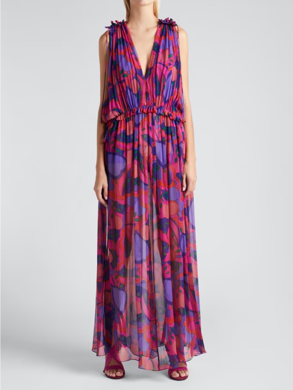 Isabel Marant Alsaw Printed Silk Maxi Dress